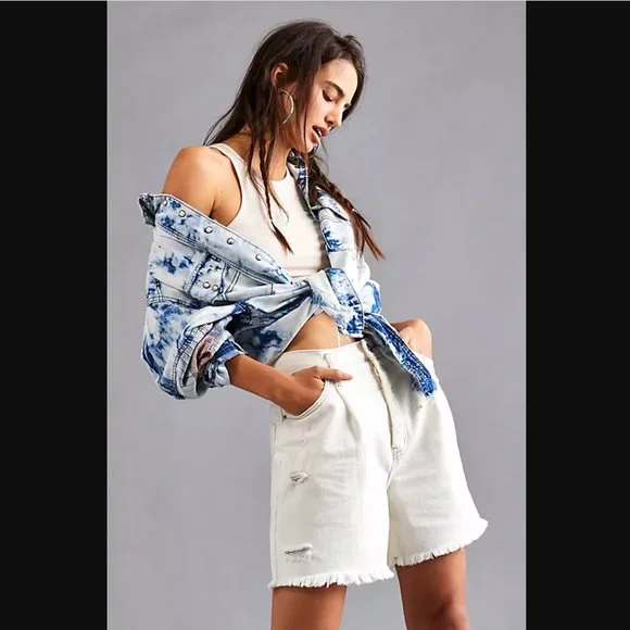 Free People Shake the Room Jean Shorts - Picture 2 of 6